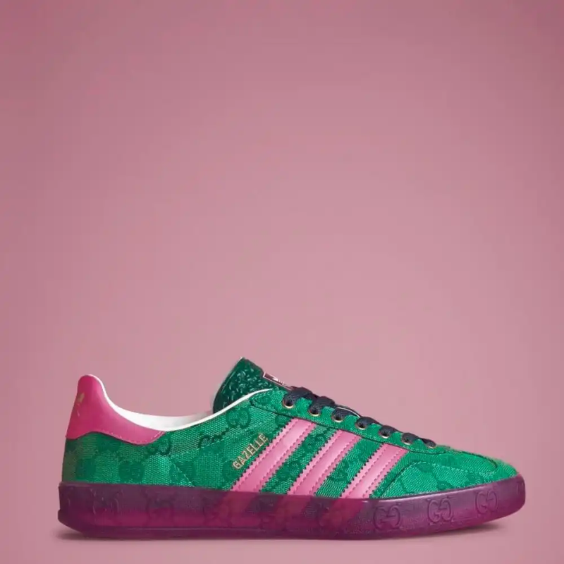 Gucci x adidas Gazelle Green Pink Strata